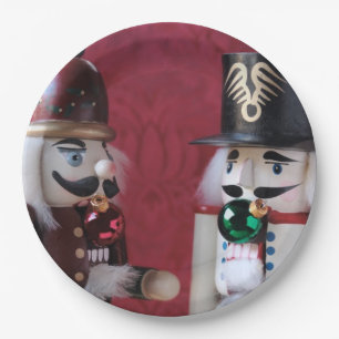 Nutcrackers with ornaments paper plate