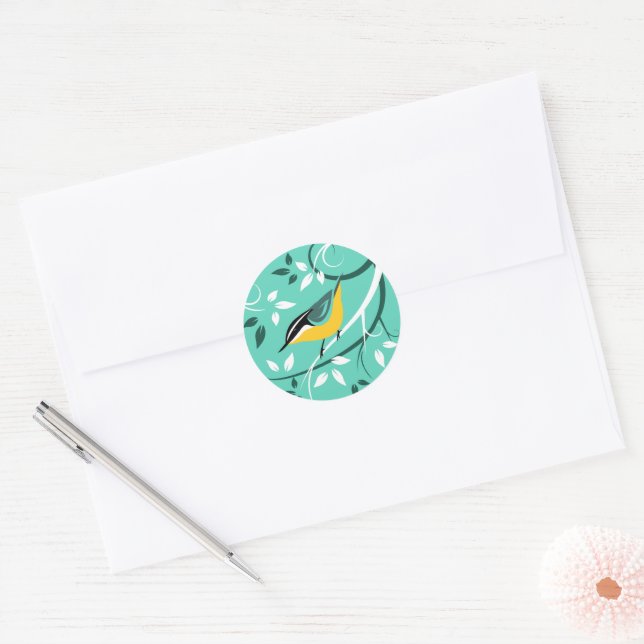 Nuthatch Art Classic Round Sticker (Envelope)