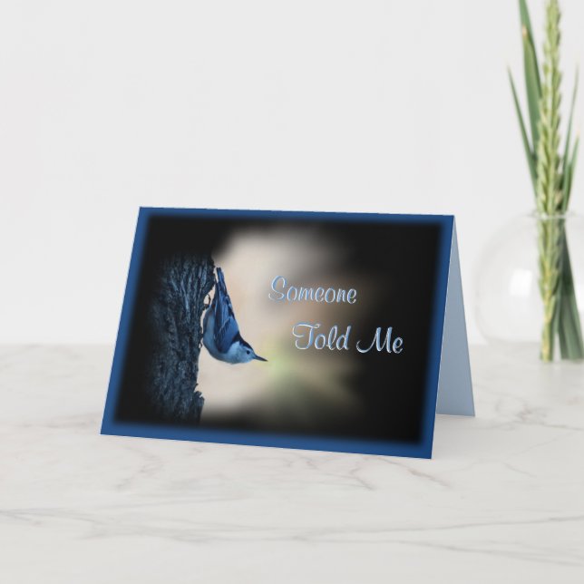 Nuthatch Bird- change for any occasion Card (Front)