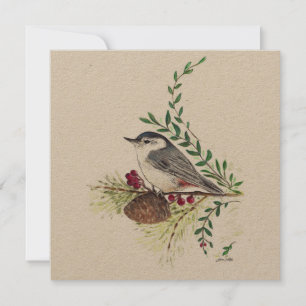 Nuthatch Bird Painting Card