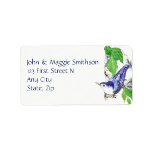 Nuthatch Watercolor Bird Nature custom Address Label