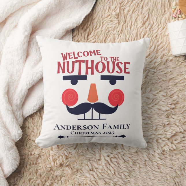 Nuthouse Funny Christmas Nutcracker  Cushion (Blanket)