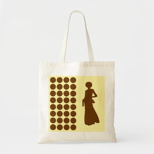 Nutmeg Cream Neutral Dots Fashion Silhouette Tote Bag (Front)
