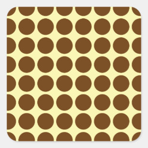 Nutmeg Cream Neutral Dots with name text Square Sticker