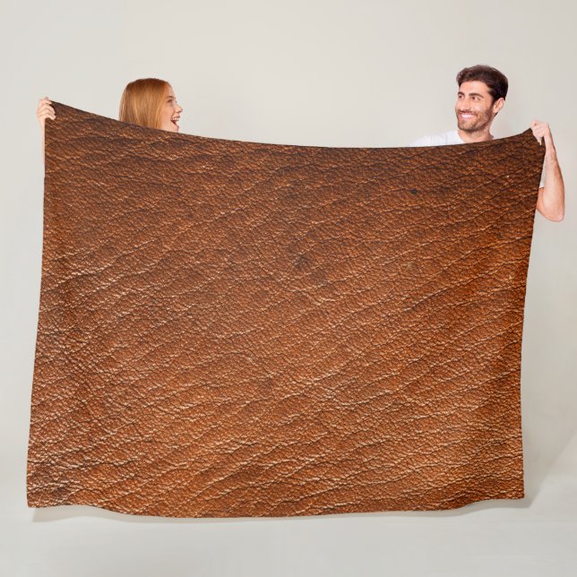 Nutmeg Leather Fleece Blanket (In Situ)