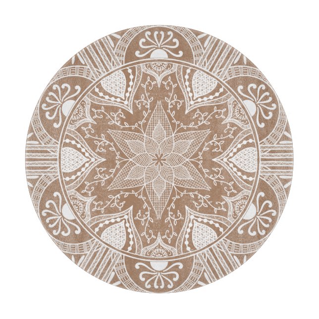 Nutmeg Mandala Cutting Board (Front)