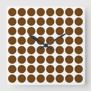Nutmeg Neutral Dots Square Wall Clock