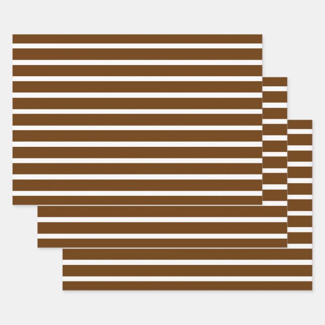 Nutmeg Neutral Stripes Wrapping Paper Sheet (Set)