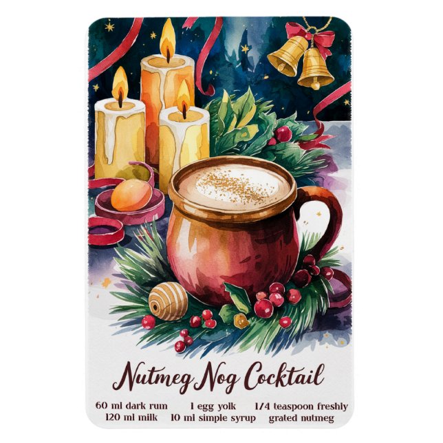 Nutmeg Nog Cocktail Magnet (Vertical)