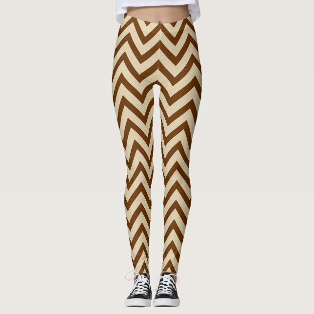 Nutmeg Spice Moods Chevrons Leggings (Front)