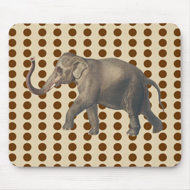 Nutmeg Spice Moods Dots with Elephant Mouse Pad (Front)