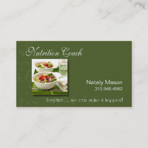 "Nutrition Coach" Healthy Eating, Weight Loss Business Card