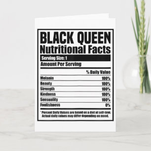 Nutrition Facts Black Queen Blm Melanin Black Hist Card