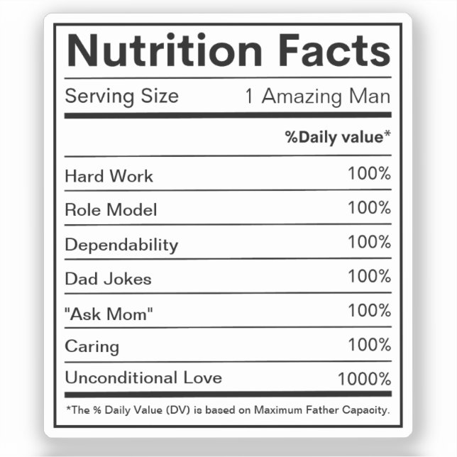 Nutrition Facts Custom Label (Front)