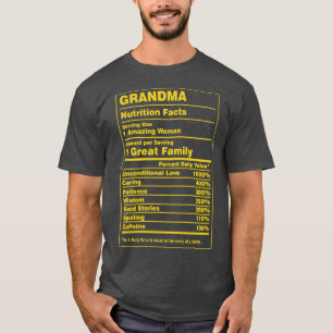 Nutrition Facts Grandma T-Shirt