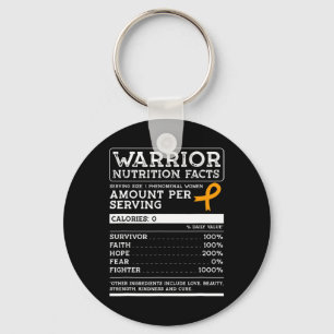 Nutrition Facts Leukaemia Awareness Ribbon Key Ring