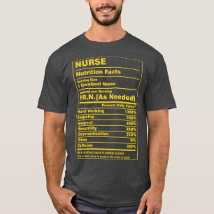 Nutrition Facts Nurse T-Shirt
