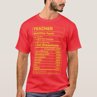 Nutrition Facts Teacher T-Shirt