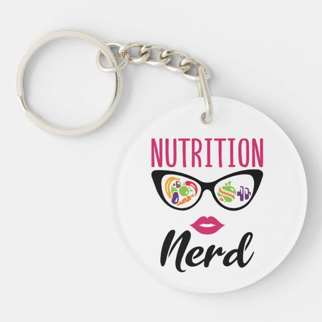 Nutrition Nerd Nutritionist Dietician Key Ring (Front)