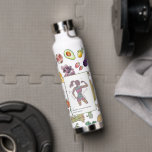 Nutrition Nutritionist Healthy Food Logo Water Bottle<br><div class="desc">Modern healthy lifestyle personalised water bottle featuring an array of healthy food, your logo and your name or company. A unique and sophisticated branding choice for a health and wellness business, nutrition consultants, personal chefs, fitness trainers, foodies and many more. Add your custom wording to this design by using the...</div>
