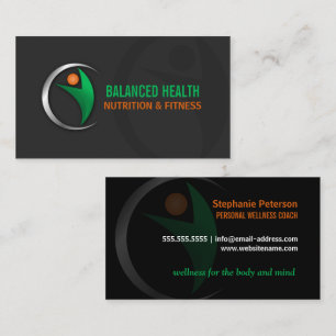 Nutrition Wellness and Fitness Coach Business Card