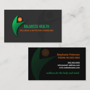 Nutrition Wellness and Fitness Coach Business Card