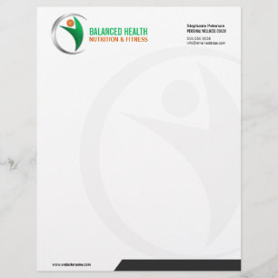 Nutrition Wellness and Fitness Coach Business Letterhead Template