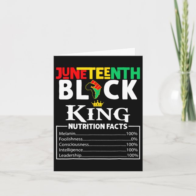 Nutritional Facts Juneteenth 1865 Black King Black Card (Front)