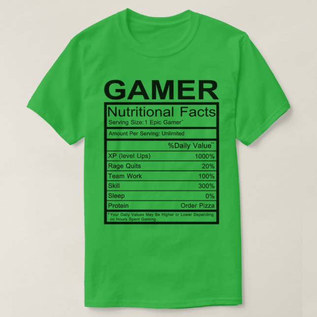 Nutritional Facts T-Shirt (Design Front)