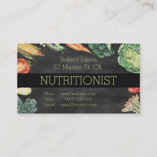 Nutritionist Blackboard & Vegetables Professional Appointment Card