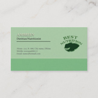 Nutritionist Business Card