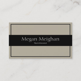 Nutritionist Business Card - Classy Beige & Black