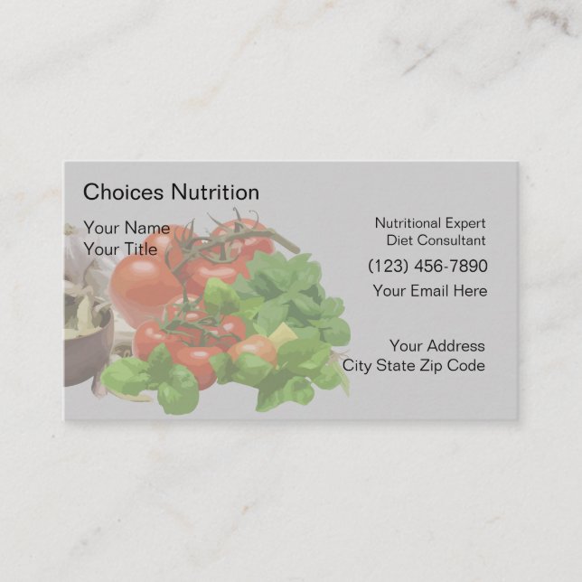 Nutritionist Business Cards (Front)