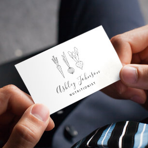 Nutritionist Dietician Carrot Onion & Beet Clean Business Card