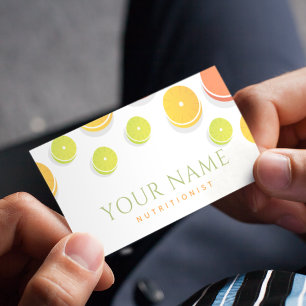 Nutritionist Dietician Colourful Citrus Exotic Foo Business Card