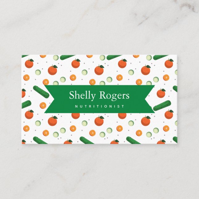 Nutritionist Dietician Healthy Diet Weight Loss Business Card (Front)