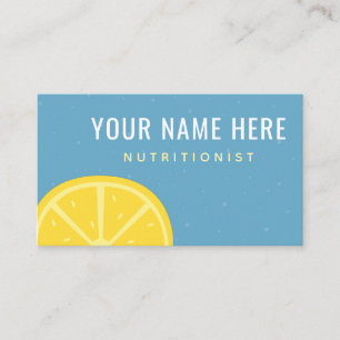 Nutritionist Dietician Lemon Citrus Social Media   Business Card