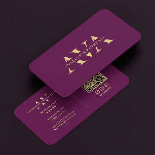 Nutritionist Dietician Luxury Purple Modern Business Card