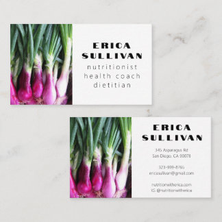Nutritionist Health Coach Chef Diet Veggies Photo Business Card
