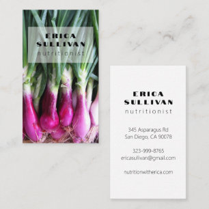 Nutritionist Health Coach Chef Diet Veggies Photo  Business Card