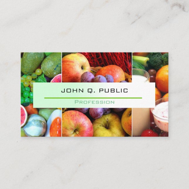 Nutritionist Modern Colourful Fruits Business Card (Front)