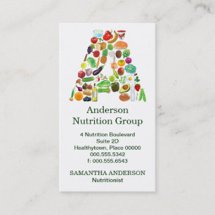 Nutritionist Monogram A Appointment Business Card