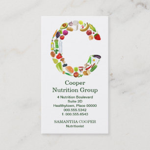 Nutritionist Monogram C Appointment Card