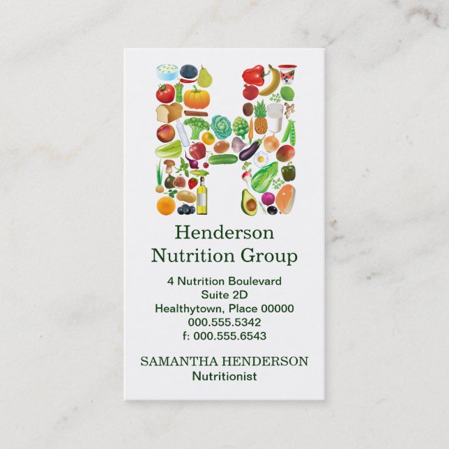 Nutritionist Monogram H Appointment (Front)