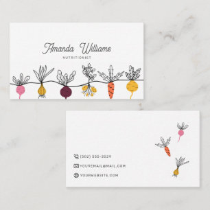 Nutritionist Personal Chef Minimalist Cool Veggies Business Card
