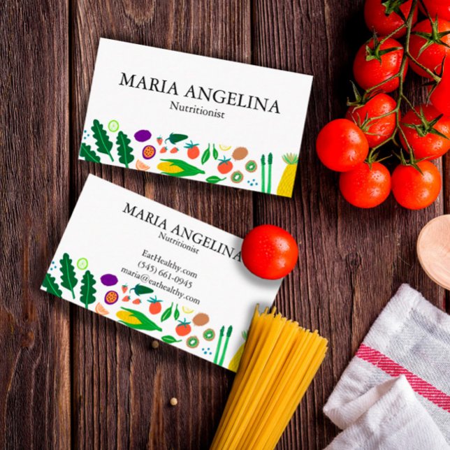 Nutritionist Personal Chef Modern Cool Veggies Business Card (Creator Uploaded)
