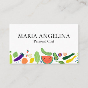 Nutritionist Personal Chef Modern Cool Veggies Business Card