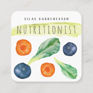 Nutritionist square business card