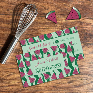 Nutritionist   Watermelon Pattern Business Cards