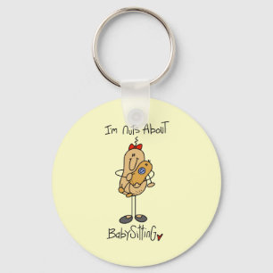 Nuts About Babysitting T-shirts and Gifts Key Ring